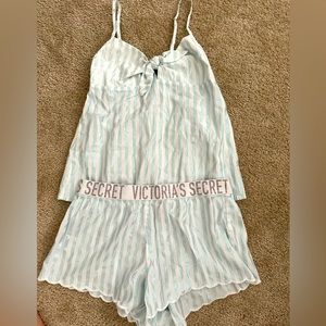 NEVER WORN. Blue and White PJ set. Victorias Secret